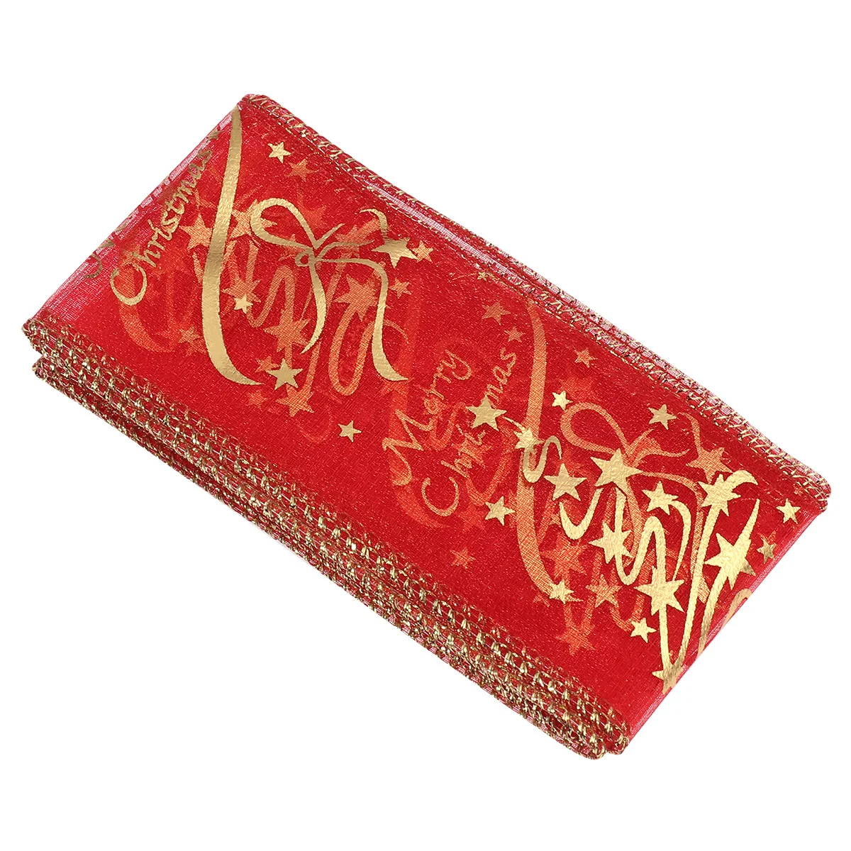 

200x6.3cm Merry Christmas Glitter Ribbon Sheer Wired Swirl for Gift Wrapping Hair Bows Tree Decoration Christmas Glitter Ribbon