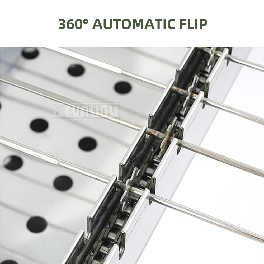 2025 High Quality Automatic flipping barbecue grill, folding charcoal barbecue machine, outdoor camping tool