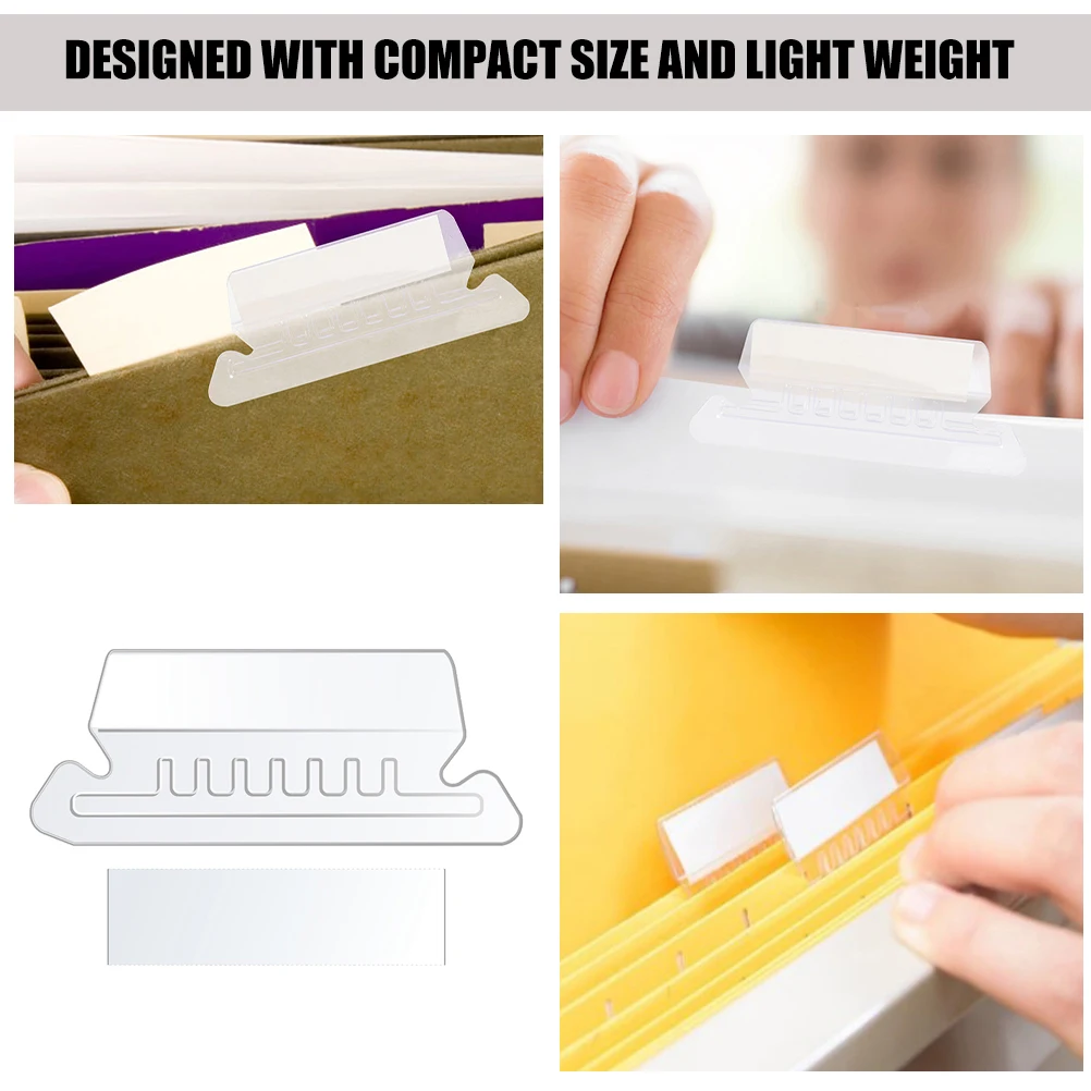 1 set PVC Hanging File Folder Tabs Dividers Inserts for Binder Office Student Hotel Archive Storage Labels