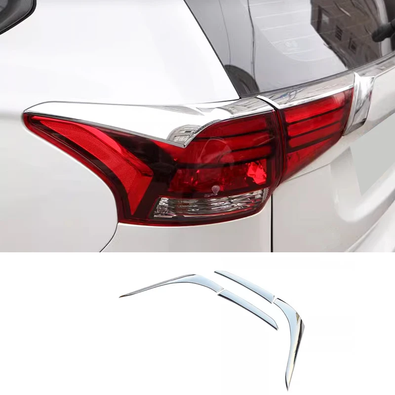 ABS Chrome Accessories For Mitsubishi Outlander 2016 2017 2018 Rear Tail Lights Lamp Eyelid Eyebrow Molding Cover Kit Trim 4PCS