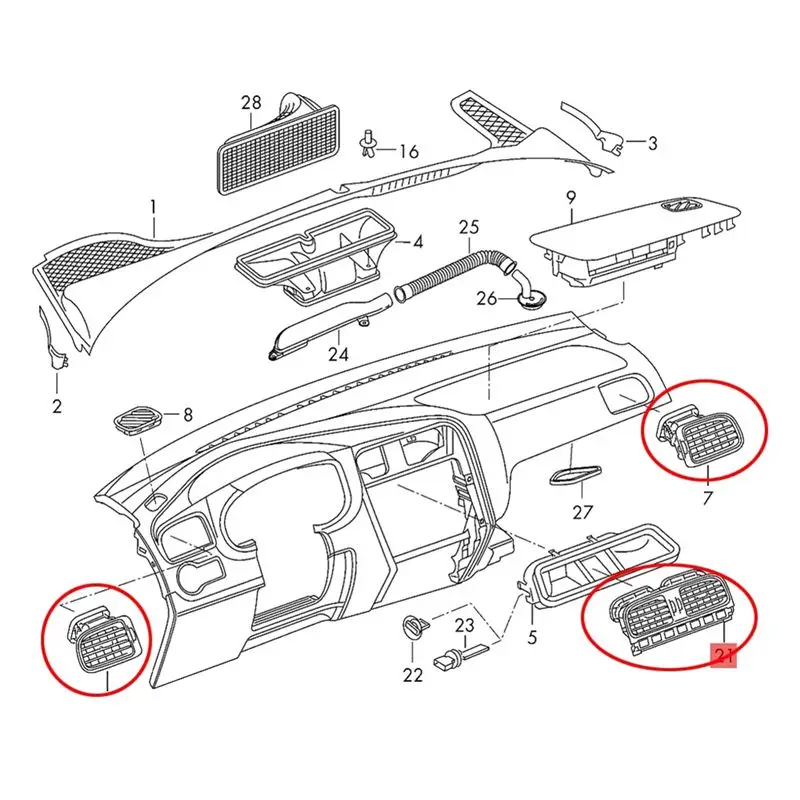 #68C (Black)6RD819704 B A/C Air Outlet Vent Grill Cover for VW Polo 2011-2018,Automotive Parts & Accessories