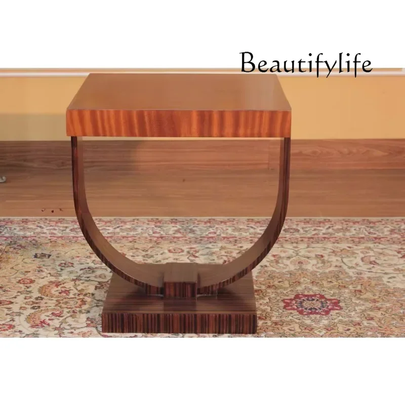 Y American Light Luxury Designer Jazz Ebony Solid Wood Small Side Table Hotel Room Telephone Table