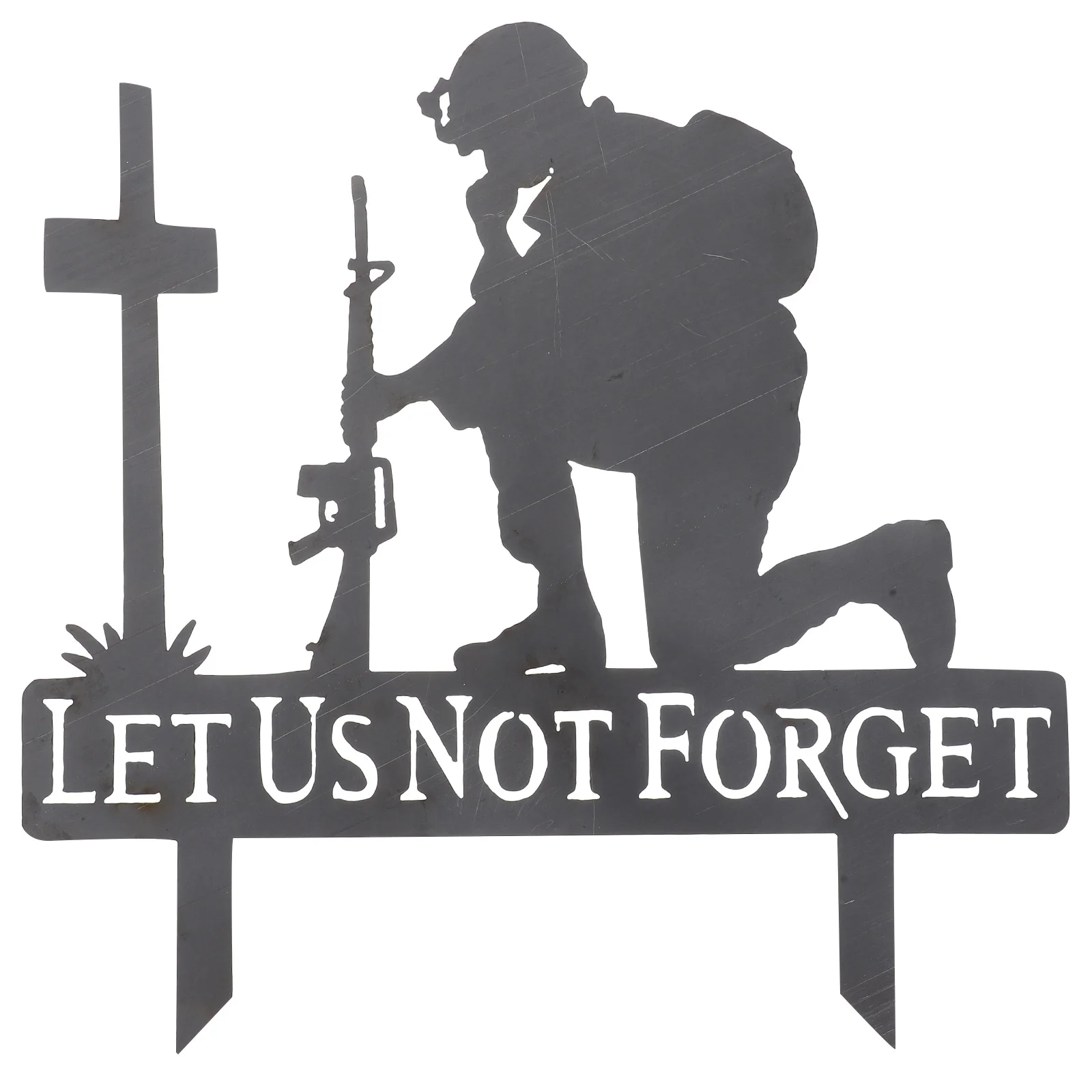 زخرفة جندية معدنية في الهواء الطلق يوم تذكاري ساحة حصة حديقة زخرفة المحاربين القدامىين القبر علامة ديكور الحديقة #4