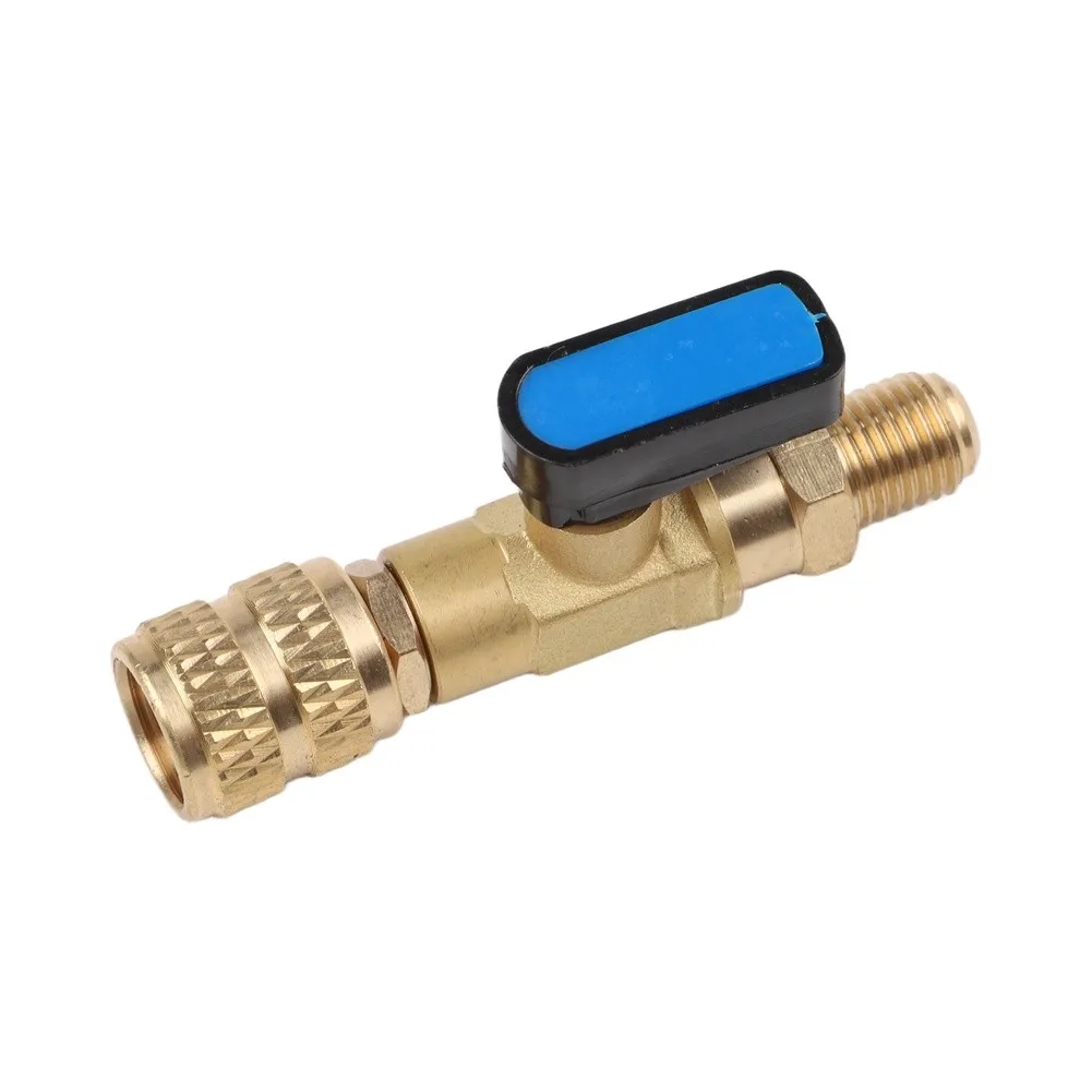 SAE Ball Valve Adapter Designed for R410A R32 HVAC Systems with Brass Construction and Accurate Thread Specifications