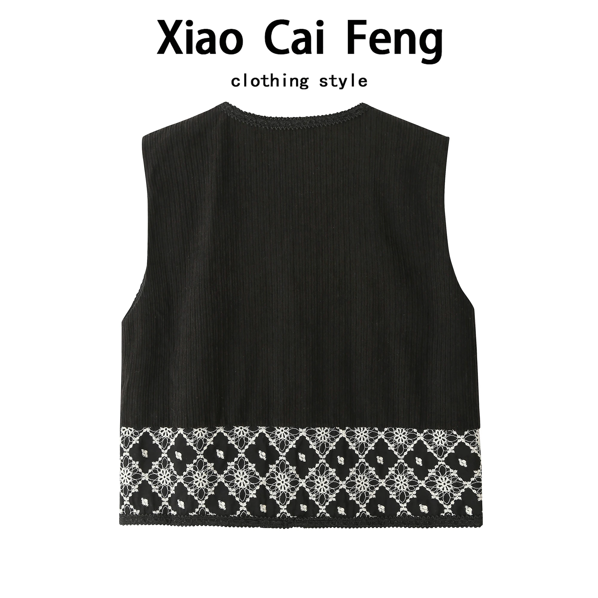 レトロな刺繍入り花柄オープンカーディガンベスト レディース 春夏 スリベルト付きレイヤリングアウターウェア ショルダーパッド付きトップス