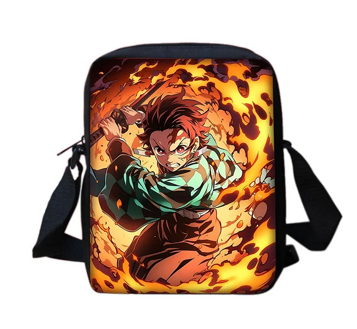 Giappone Hot Anime Demon Slayer Boy Girls Borsa a tracolla stampata Borsa casual per bambini Borsa per telefono da donna per uomo Borsa per la spesa