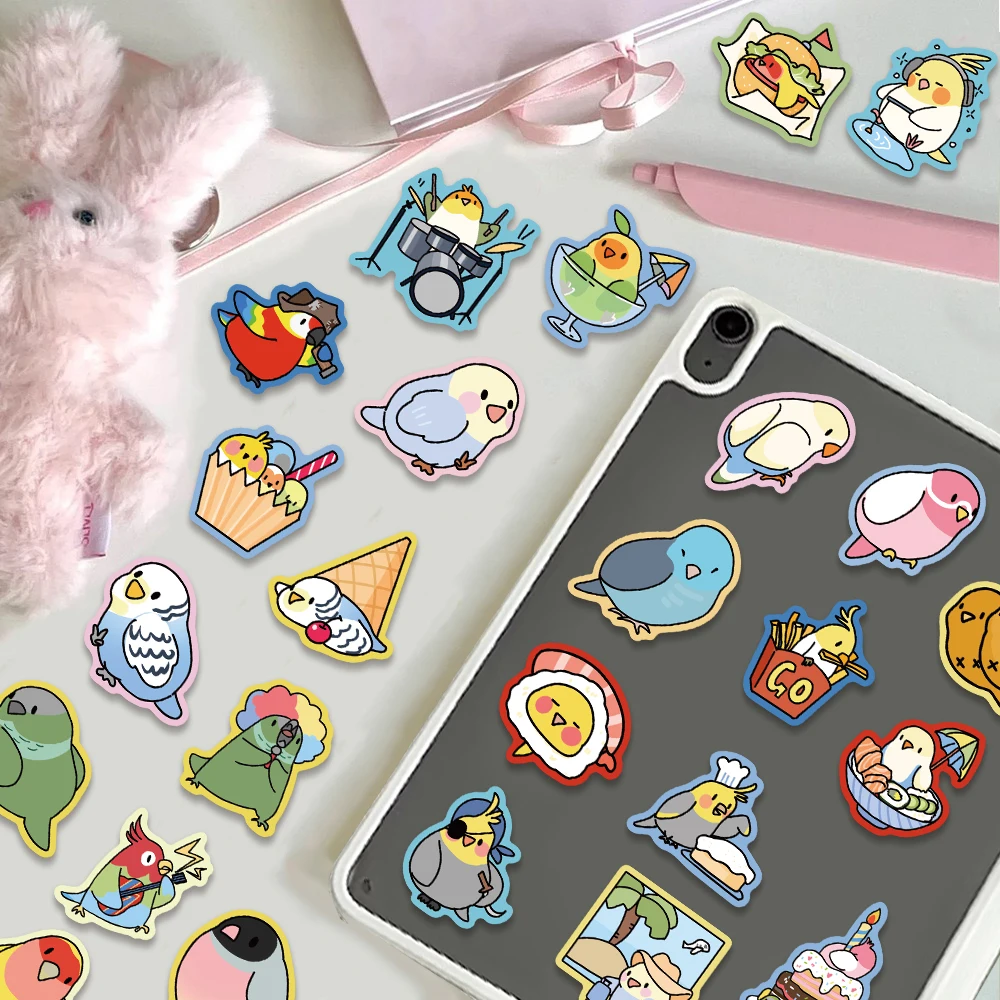 70PCS Cute Parrot Graffiti Decorative Stickers, Handbooks, Notebooks, Water Cups, Desktop Computers, Waterproof Stickers