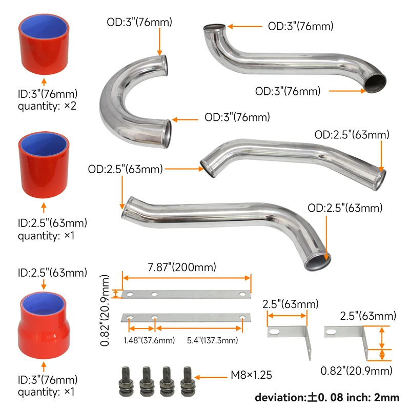 Front ntercooler Kit for Toyota Supra MK4 JZA80 Turbo 2JZ GTE 1993-1998 Black / Red / Blue