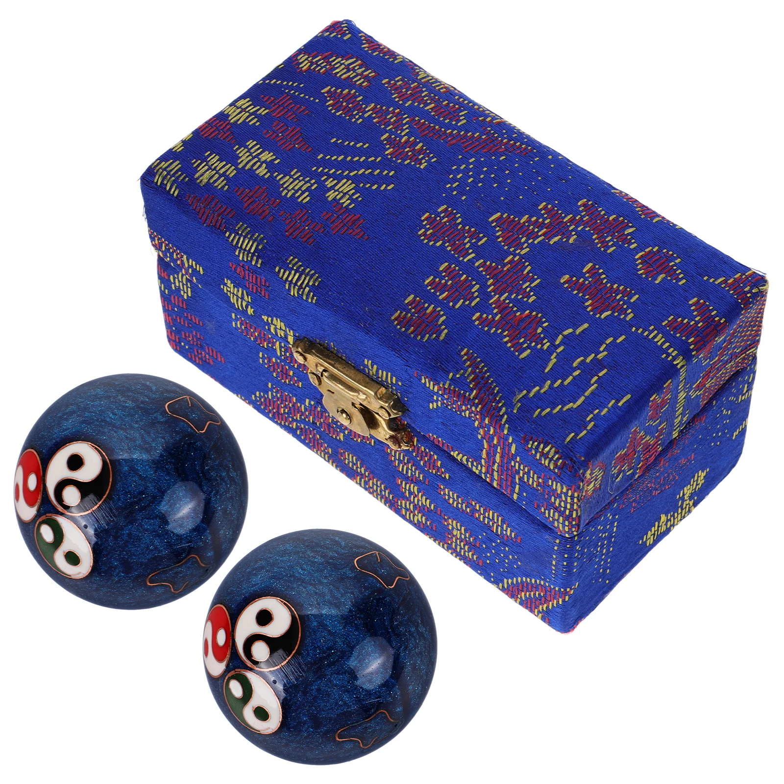 

2Pcs Chinese Hand Exercise Balls Low Temperature Enamel Yin Yang Fitness Handballs for Seniors Muscle Relaxation Meditation