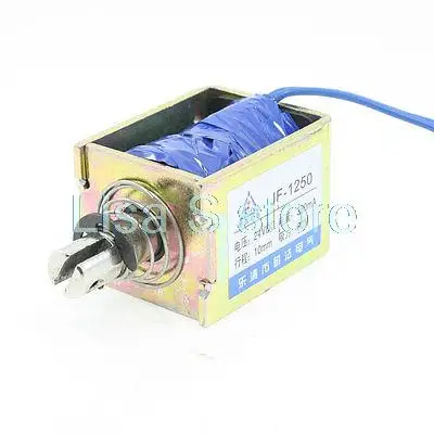 JF-1250B Model  DC 24V 360mA Solenoid Electromagnet  Push Pull Type Open Frame Solenoid Electromagnet 10mm 60N 13LB