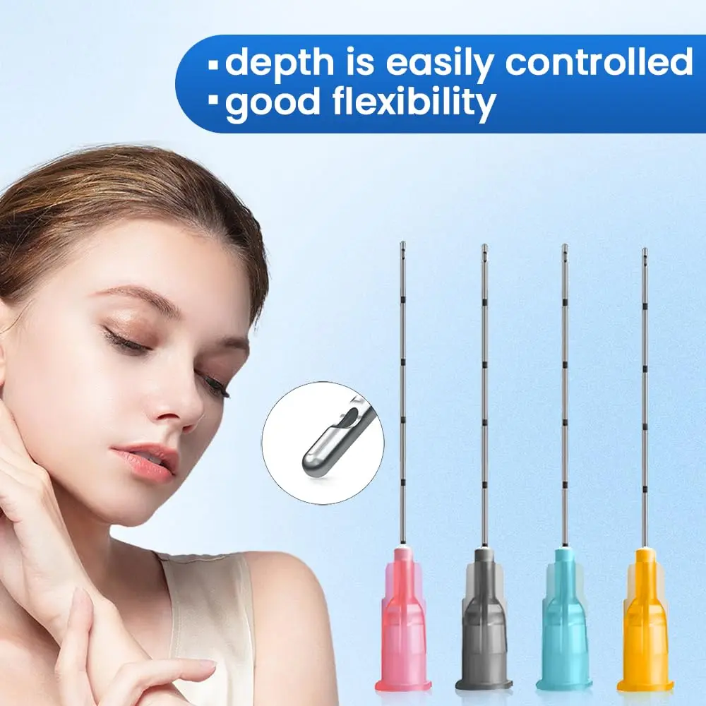 Disposable Stainless Steel Blunt Needle 21/23/25G Beauty Head Side Hole Dental Flushing Needle for Oral Care