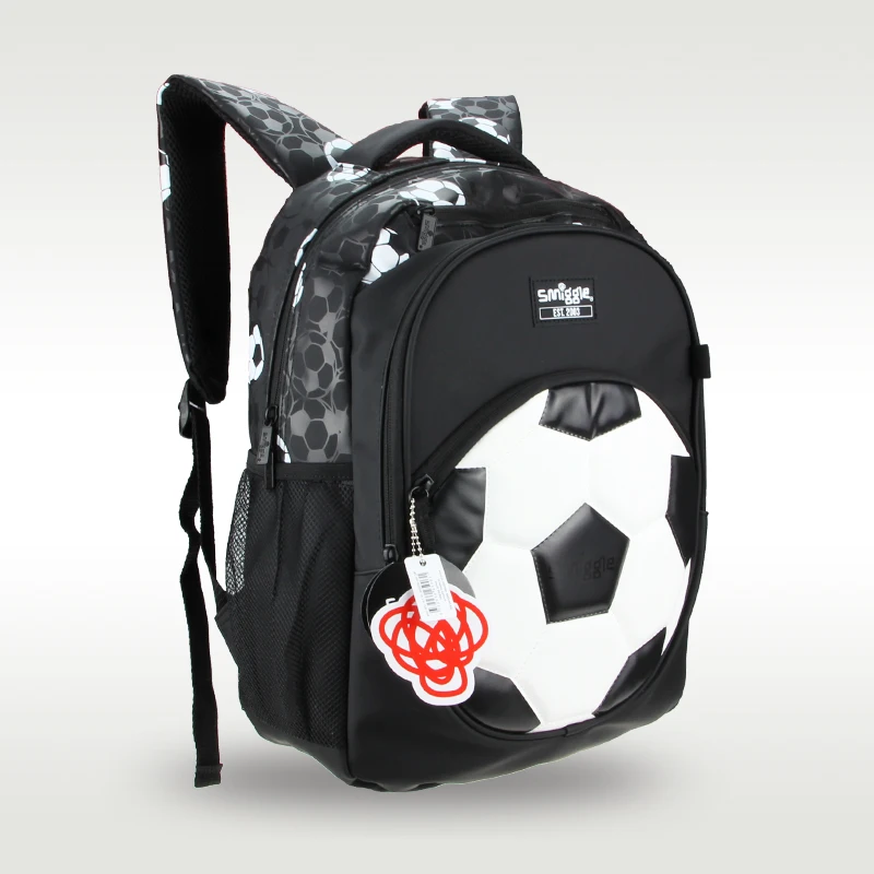 Smiggle-mochila escolar clásica para niños, de fútbol blanco, de alta calidad, original, superventas, 16 pulgadas