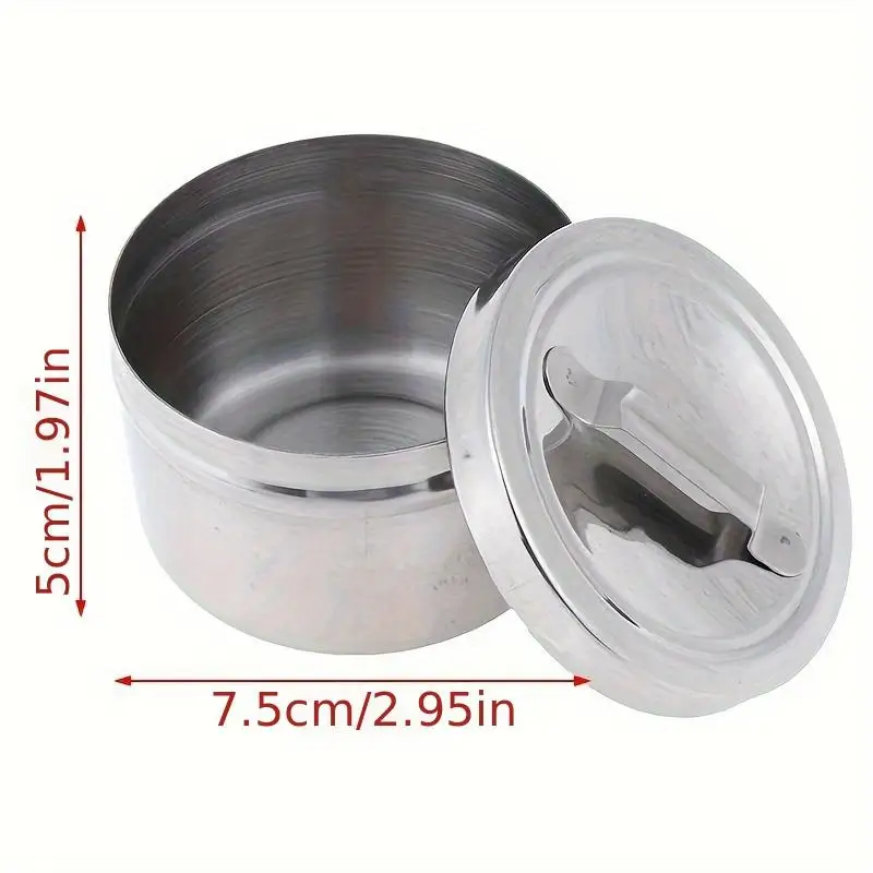 304 Stainless Steel Medical Alcohol Round Box with Cover for Lab Instruments Tools Storage