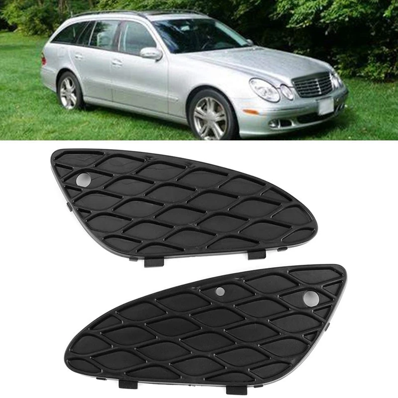 Front Left And Right Bumper Grille Insert Mesh Cover For Mercedes-Benz E-Class W211 E320 E350 E500 2003-2006