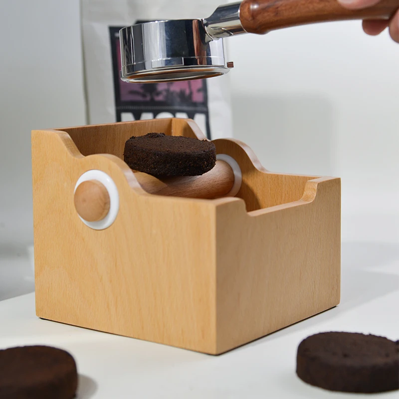 Espresso Knock Box Dump Bin Bucket Anti Slip Espresso Coffee Grounds Container Coffee Knock Box Coffee Grind Bin