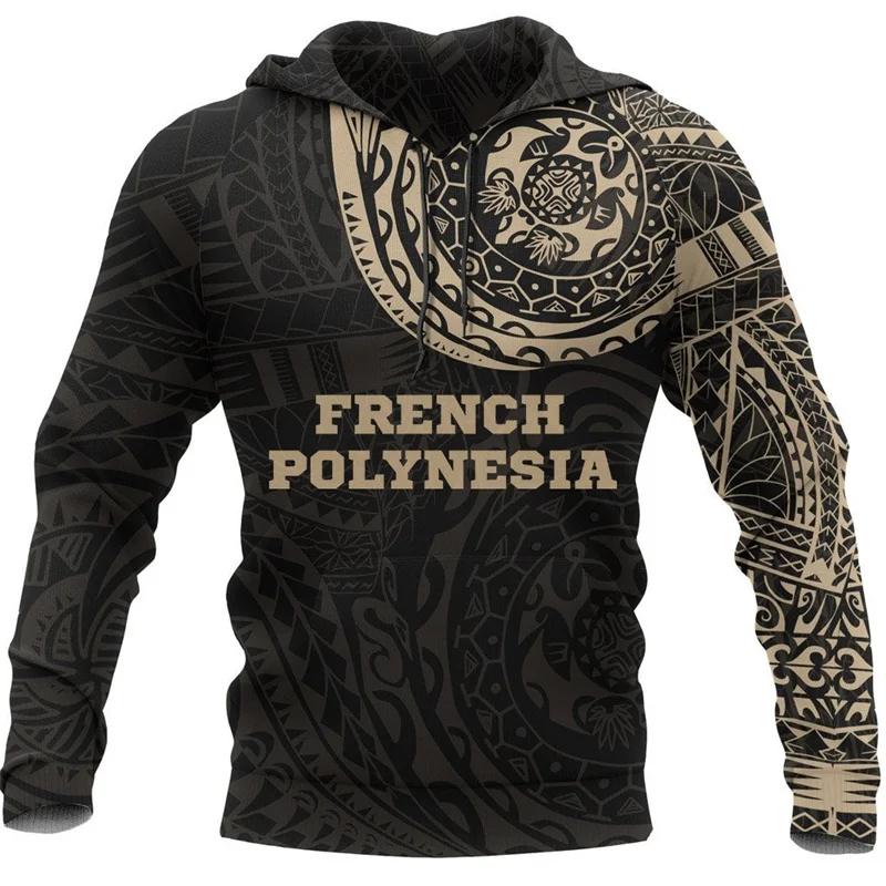 French Polynesia Hoodie French Polynesian Flag Tattoo Multicolor 3D Streetwear Pullover Sweatshirts Tahiti Hooded Unisex Hoody