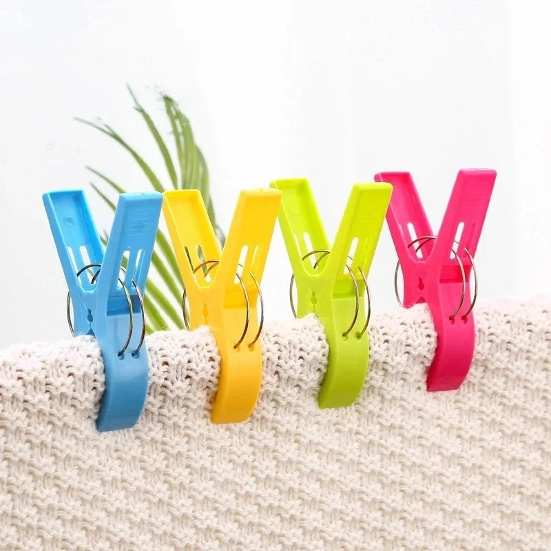 4-24pcs Beach Towel Clamps Plastic Hanging Clip Clamps Towel Pegs Chair Clips Hammock Towel Clip Clothes Pegs
