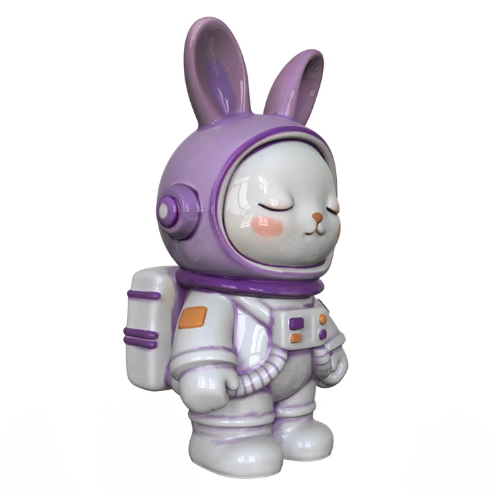 Wholesale High-End Astronaut Bunny Pet Urn Secure Lid Ceramic Cremation Container Ideal for Boutique Funeral & Custom Branding