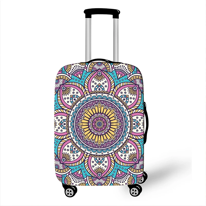 Juste de bagage imprimée fleur de mandala pour voyage, housses de valise anti-poussière, housse de protection élastique pour étui à roulettes, mode