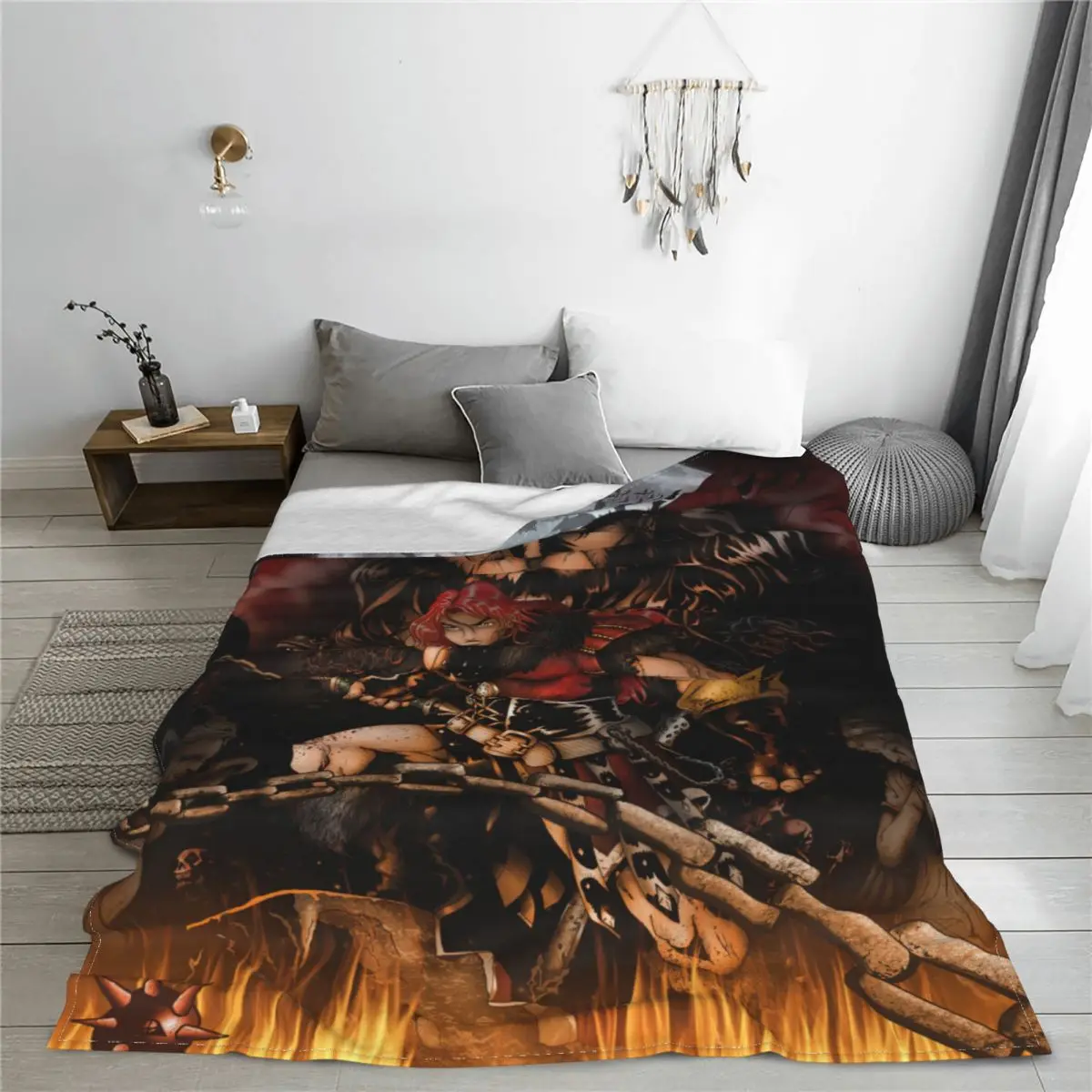 Castlevania Game Blankets Flannel Simon Belmont Anime Lightweight Thin Throw Blankets for Bedding Couch Bedroom Quilt