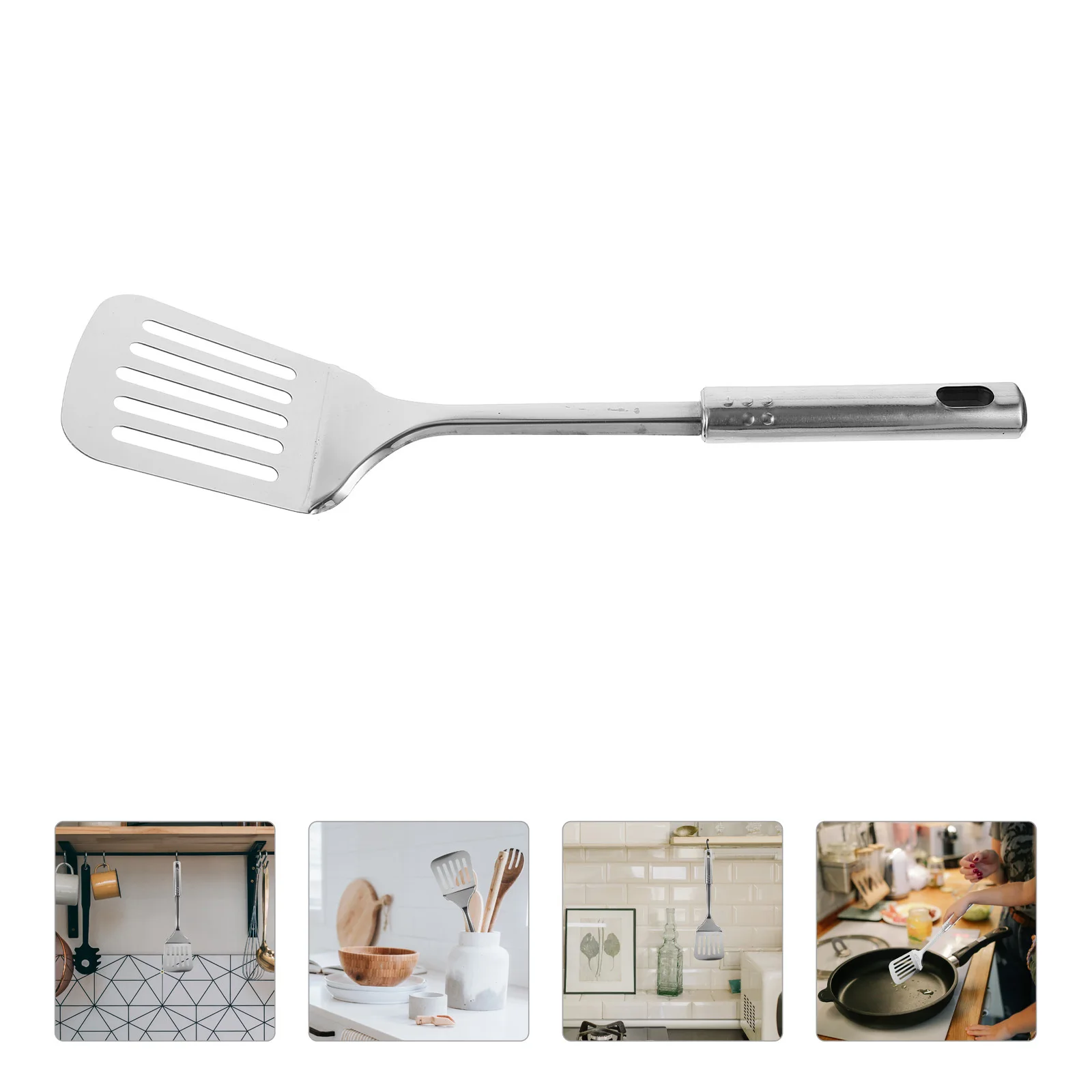 

1pc Stainless Steel Spoon Ladle With Hollow Long Handle Colander Shovel For Non-Stick Cookware Heat Resistant Cooking Utensils