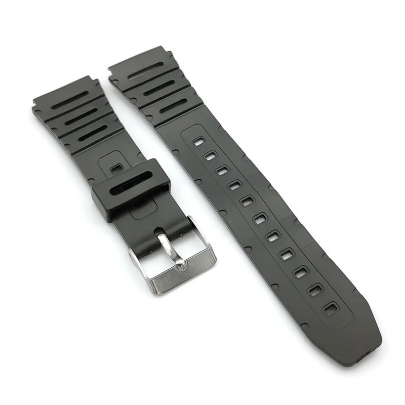 20mm Silicone Strap For Casio W-720 W-722 W-741 WL-100 CA-53 CA-61 Durable Watchband 18mm Plastic Watch Belt Black Wristband