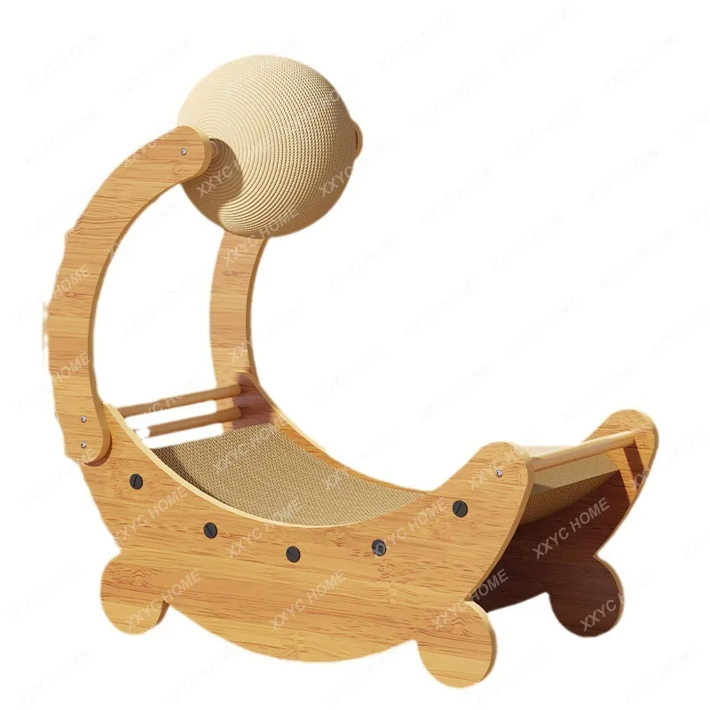 חתול מגרדת לוח עץ שריטות כדור טחינת טפרים עטיפה חבית חבל קנבוס טיפוס מסגרת עמוד עמיד צעצוע חתול