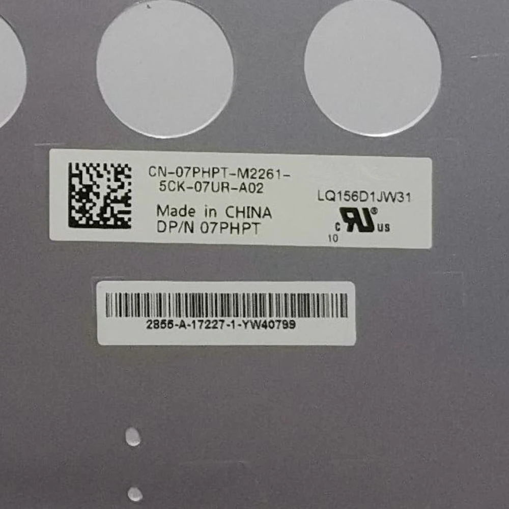 LQ156D1JW31 for DELL Precision 5510 7PHPT XPS 15 9550 UHD EDP 40 Pin LCD SCREEN Panel 3840*2160 Non-touch