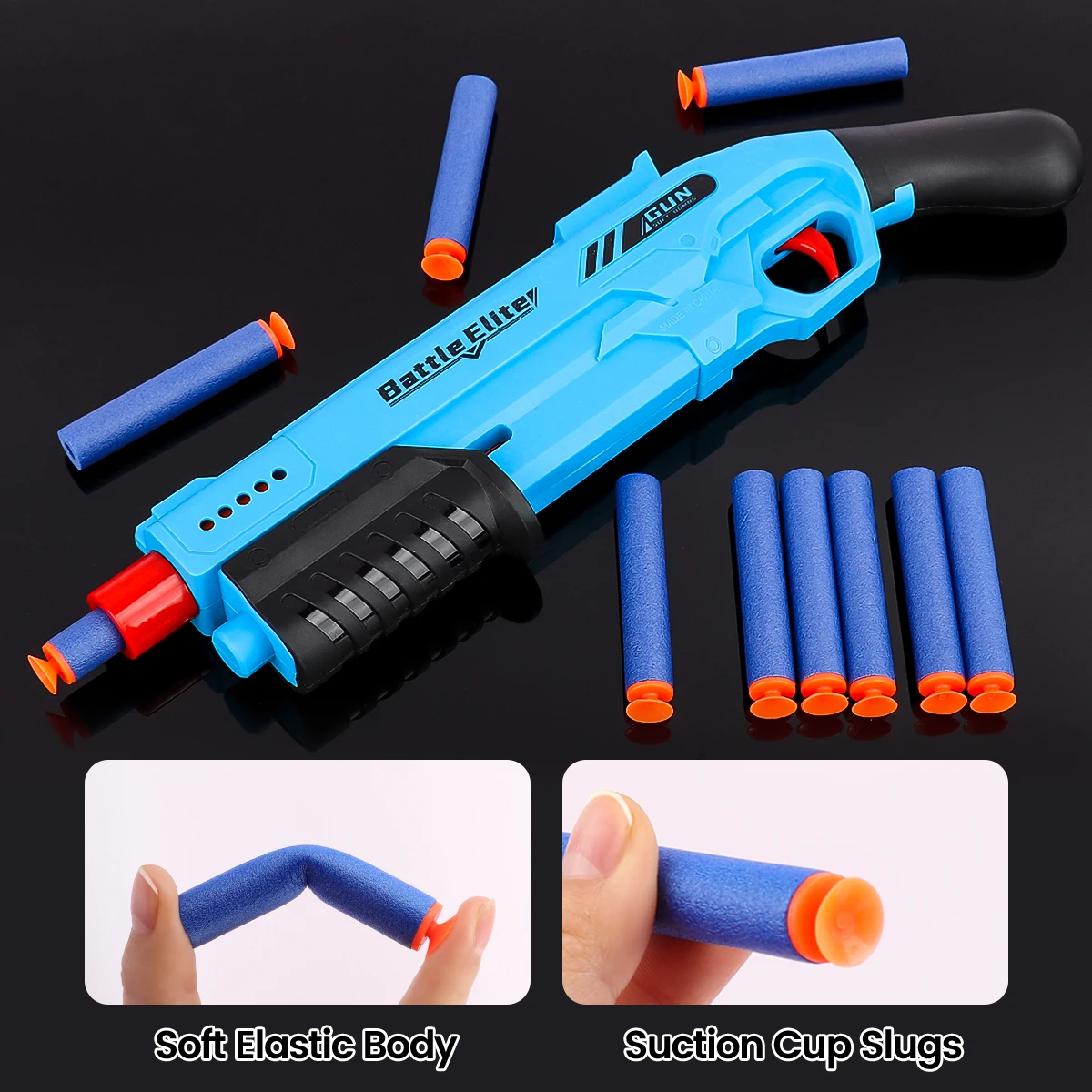 新しい屋外子供用ソフトバレットブラスターマニュアルフォームダーツランチャーバトルおもちゃの銃安全な弾薬付き子供用マルチカラーオプション