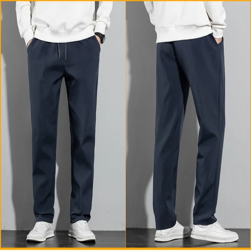 

Trendy winter plus plush thick men's casual pants, sports pants, warm and comfortable, versatile zipper pocket
