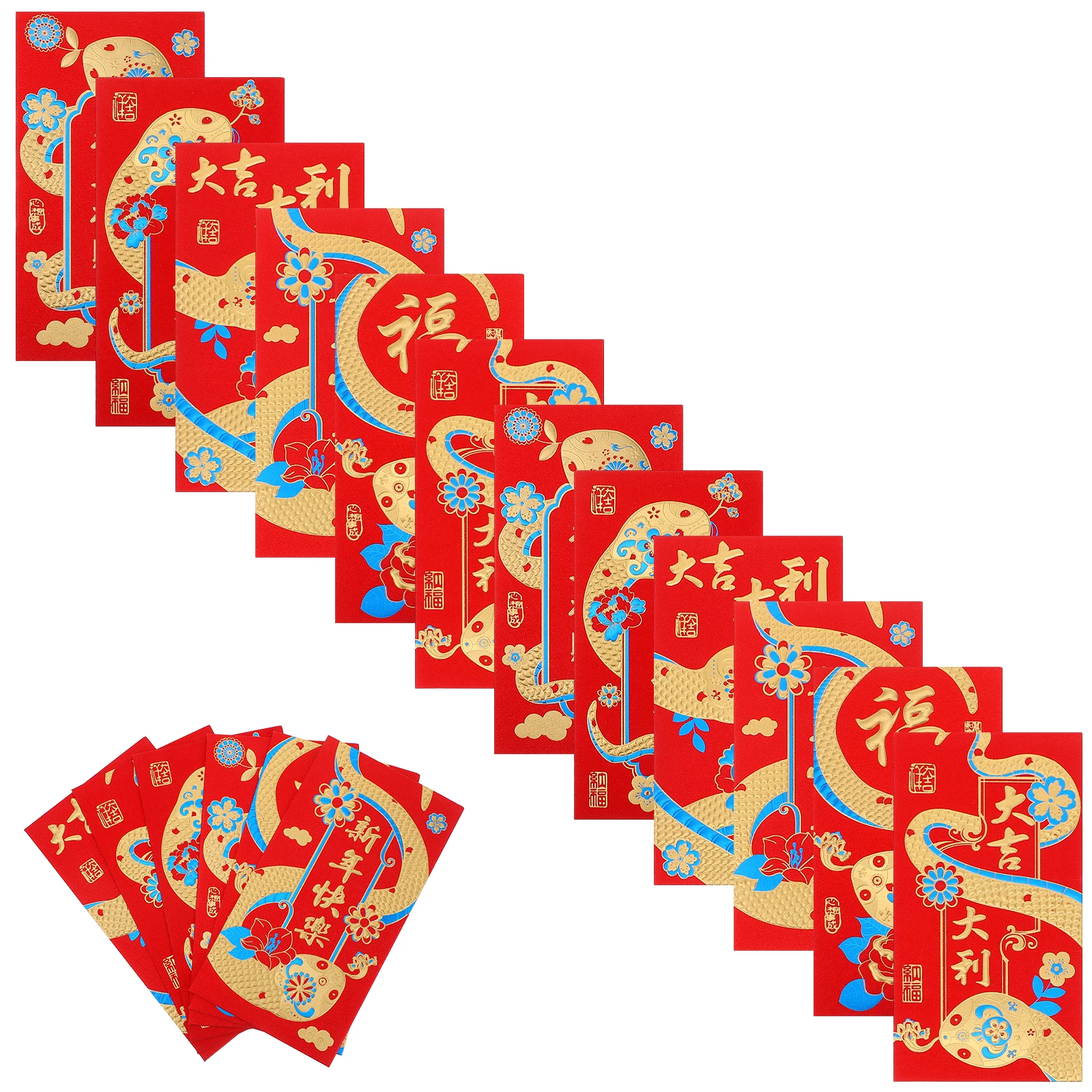 30Pcs Chinese Red Envelopes Year of The Snake Money Holder New Year Cash Gifts Decorative Red Packets for Weddings