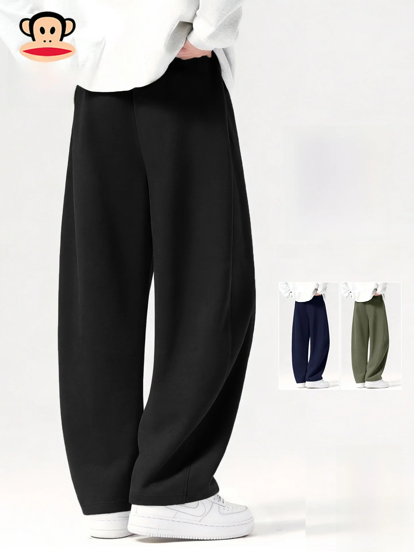 

Loose Men's Bla Monkey American Sle Casual Pants Spring New Heavyweight Sweatpants Straight Leg ket Detail ...