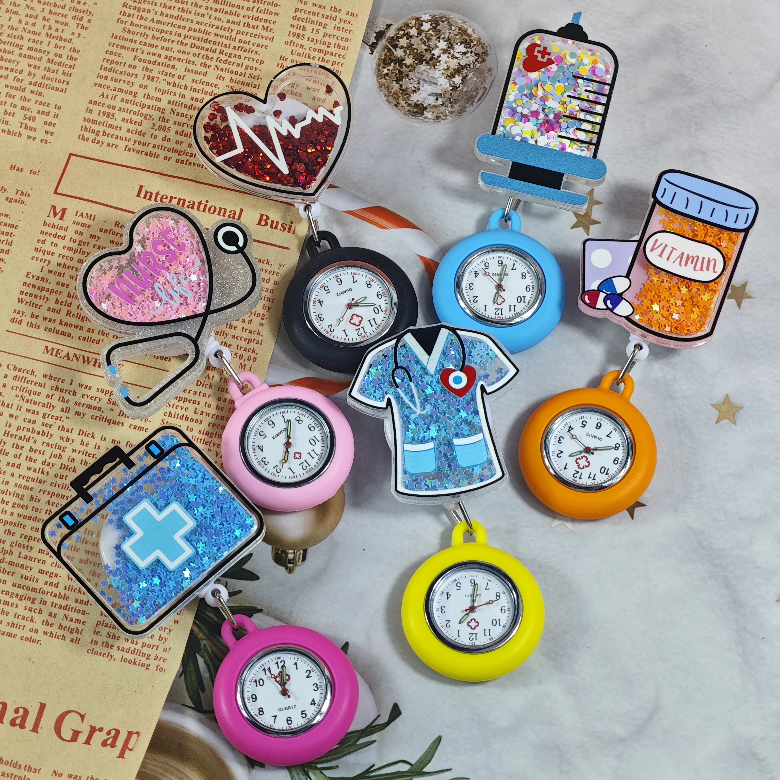 Eine neue kreative und niedliche Cartoon-Taschenuhr für Ärzte und Krankenschwestern