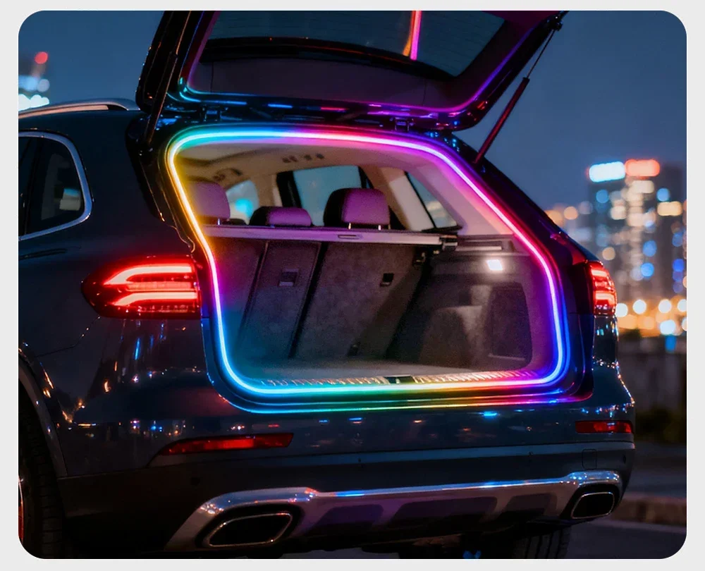 RGB Auto-Kofferraum LED-Streifenlicht, warmweiß, flexibler Streifen für die Beleuchtung des Laderaums, DIY Outdoor-Camping-Dekorationslicht – Detail 17