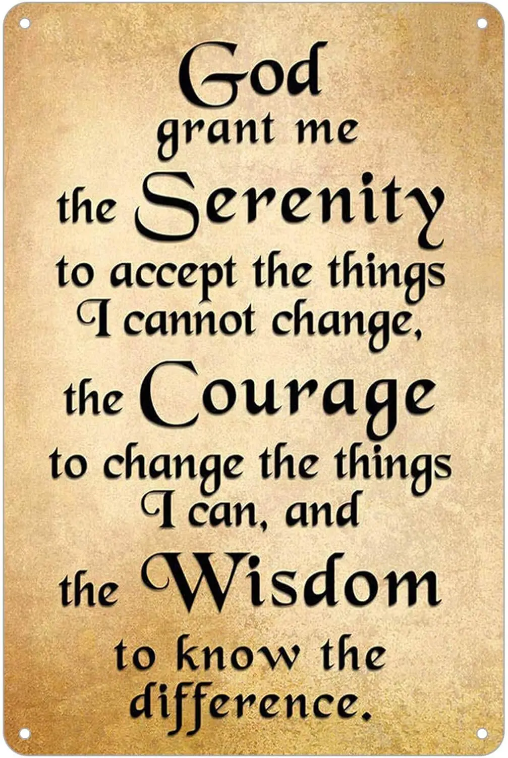 Serenity Prayer Wall Decor, Positive Inspiring Quote Vintage Retro Tin Metal Signs for Home es-aluminum sign
