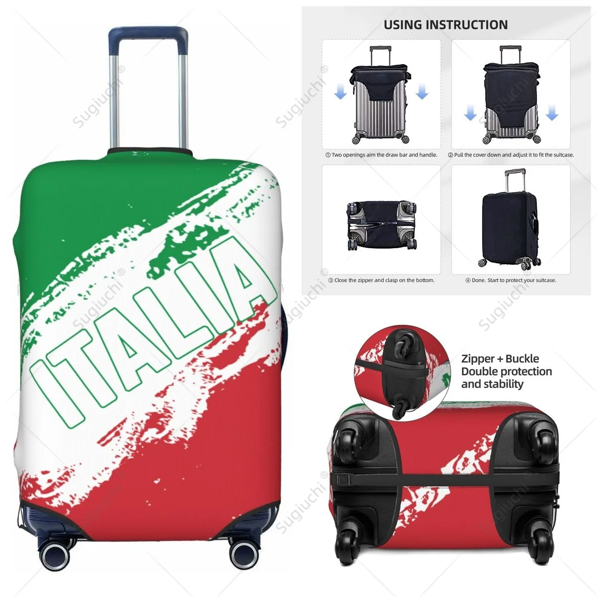 

Italian Italy Flag Luggage Cover Suitcase Elastic Dust Case Travel Accessories Printed Baggage Case Protective