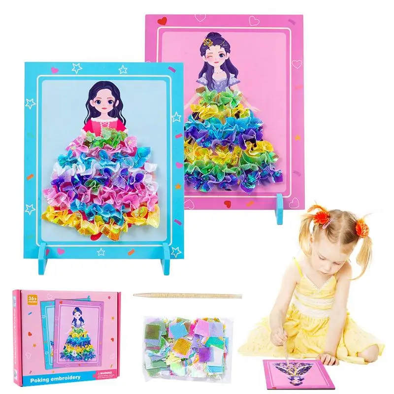 Princess Paint Toys For Kids Dress Up Book Paint Kit Wooden Watercolor Painting Educational Toys Princess Book Art Supplies Kids