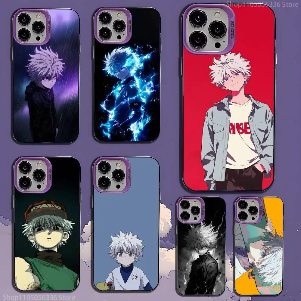 

K-Killua Z-Zoldyck Phone Case For iPhone 16,15,14,13,12,11,Mini,Pro,SE,MAX,plus,Purple Matte Silicone Cover