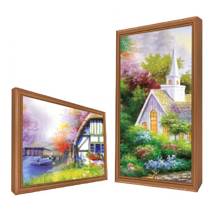 32 43 49 55 inch LCD advertising player wall mounted wooden digital photo frame for mall museum