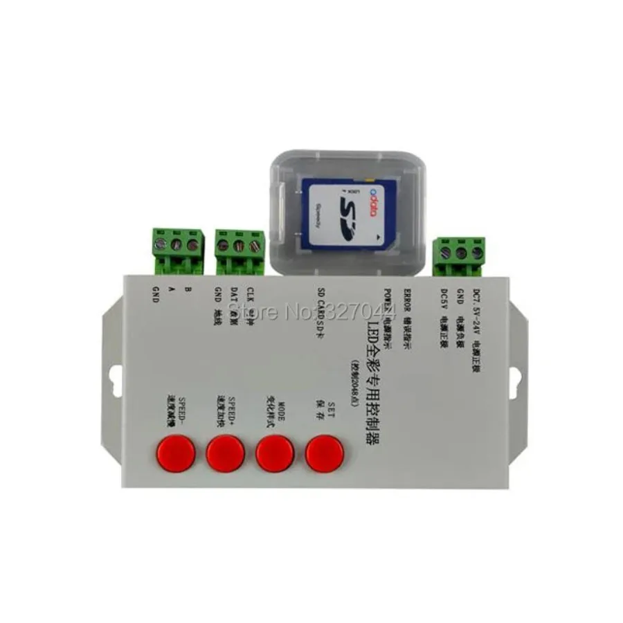 DMX512 Original T1000S SD Card For WS2801 WS2811 LPD6803 Led Pixel Controller Full Color 2013 DC5V-24V