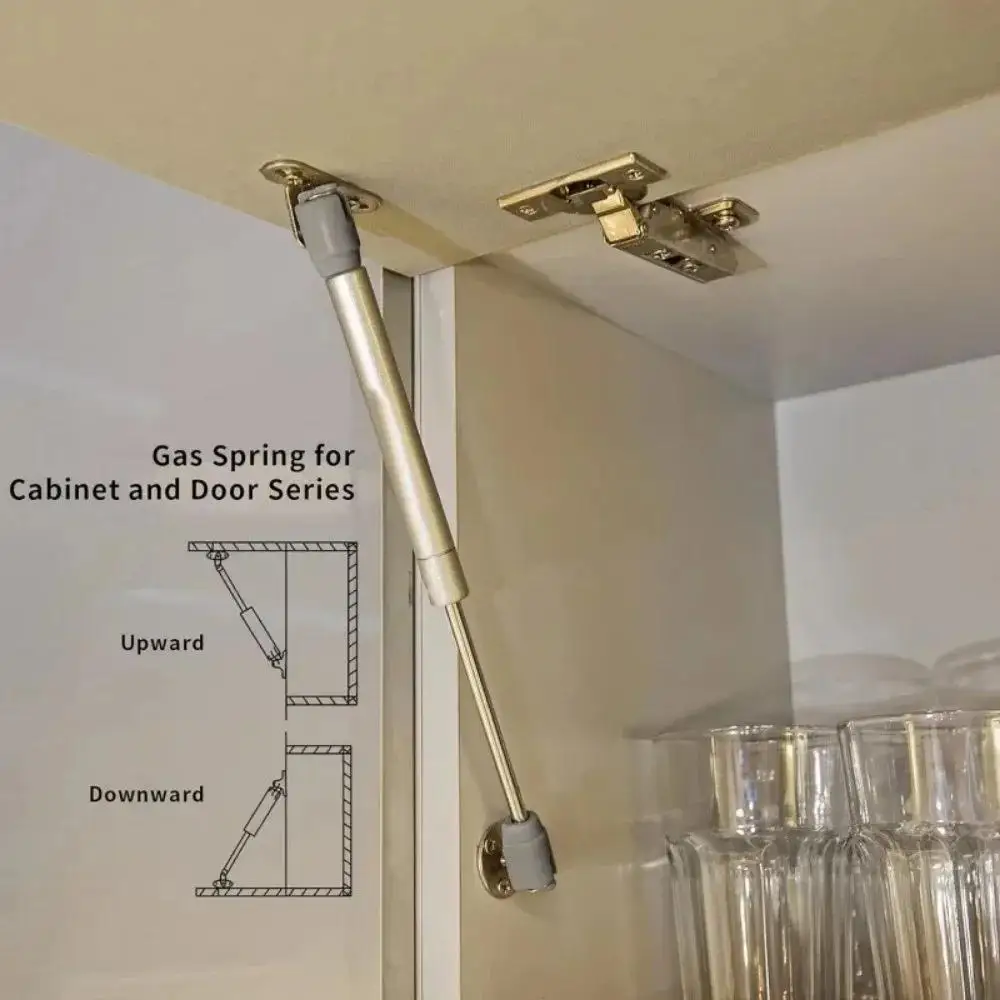 28cm Gas Strut Lift Support Silver Hydraulic Cabinet Hinge Lid Stay with Copper Core Soft Close Pneumatic Support for Kitchen view 4