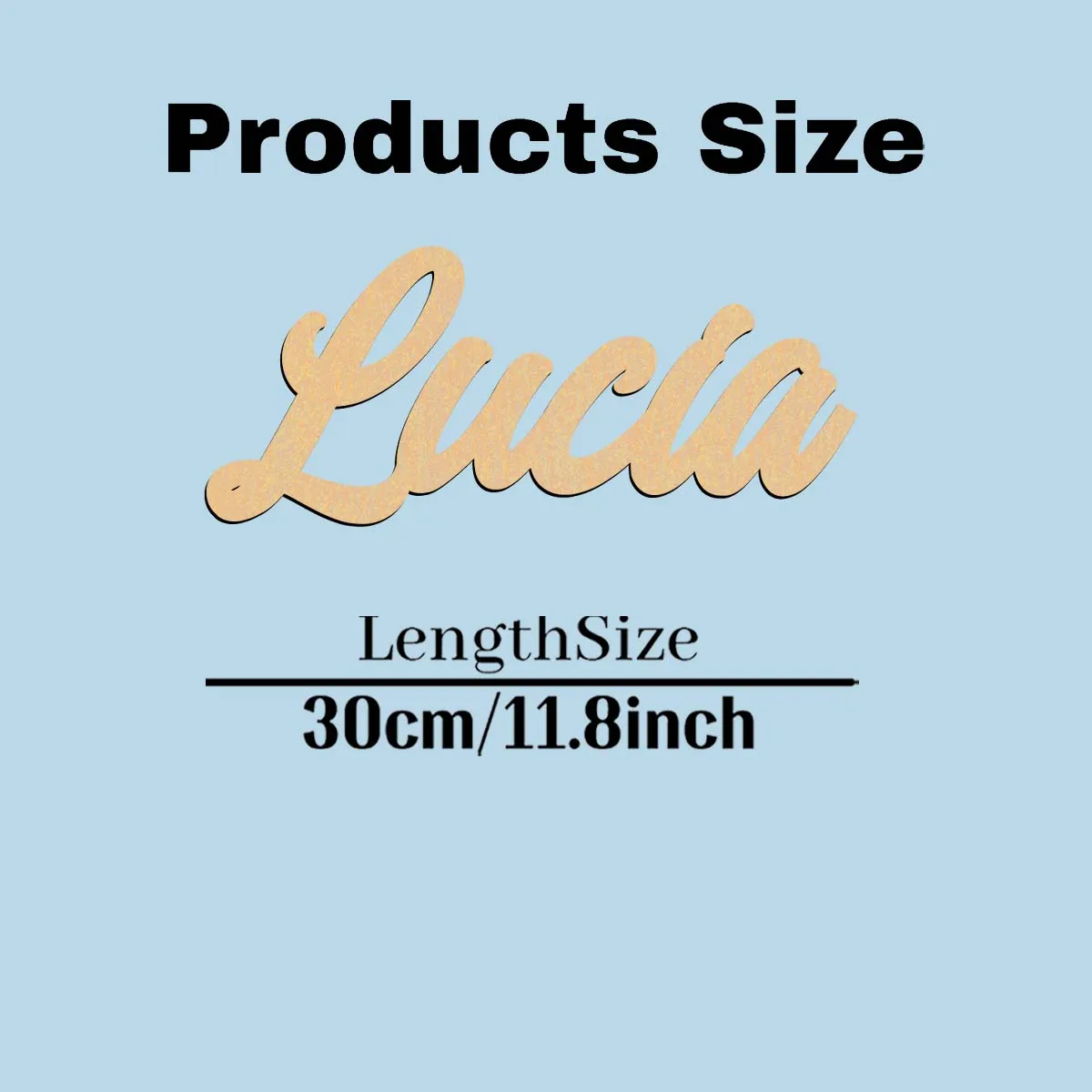1pc Cartoon Lucia example Customized Name Wood Material Laser-Cut Sign Wooden Sign Vertical Orientation Door Hanging Decor