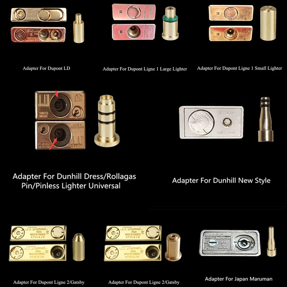 1pcs Refill Butane Gas Adapter For Dunhill Dupont & Most Famous Petrol Lighter Inflatable Head Brass Copper Nozzle Special Tools