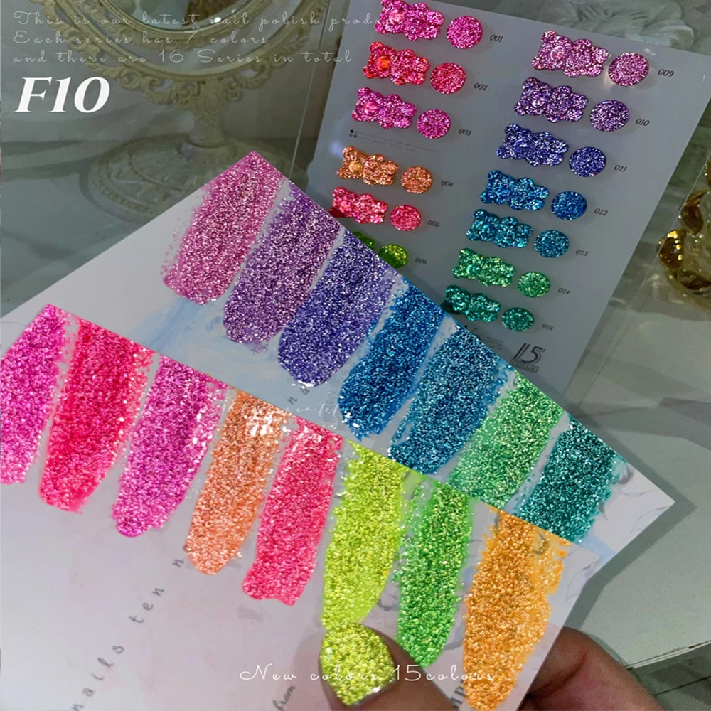 Vendeeni Reflective Glitter Gel Nail Polish Fluorescence Broken Diamond Sequins Soak Off UV LED Varnish Nail Art Decoration