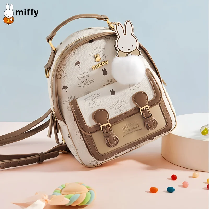 

Cartoon Miffy Backpack Women Spring Summer Korean Lightweight Leisure Bag 26X21CM Kawaii Girl Campus Backpack Travel Small Bag