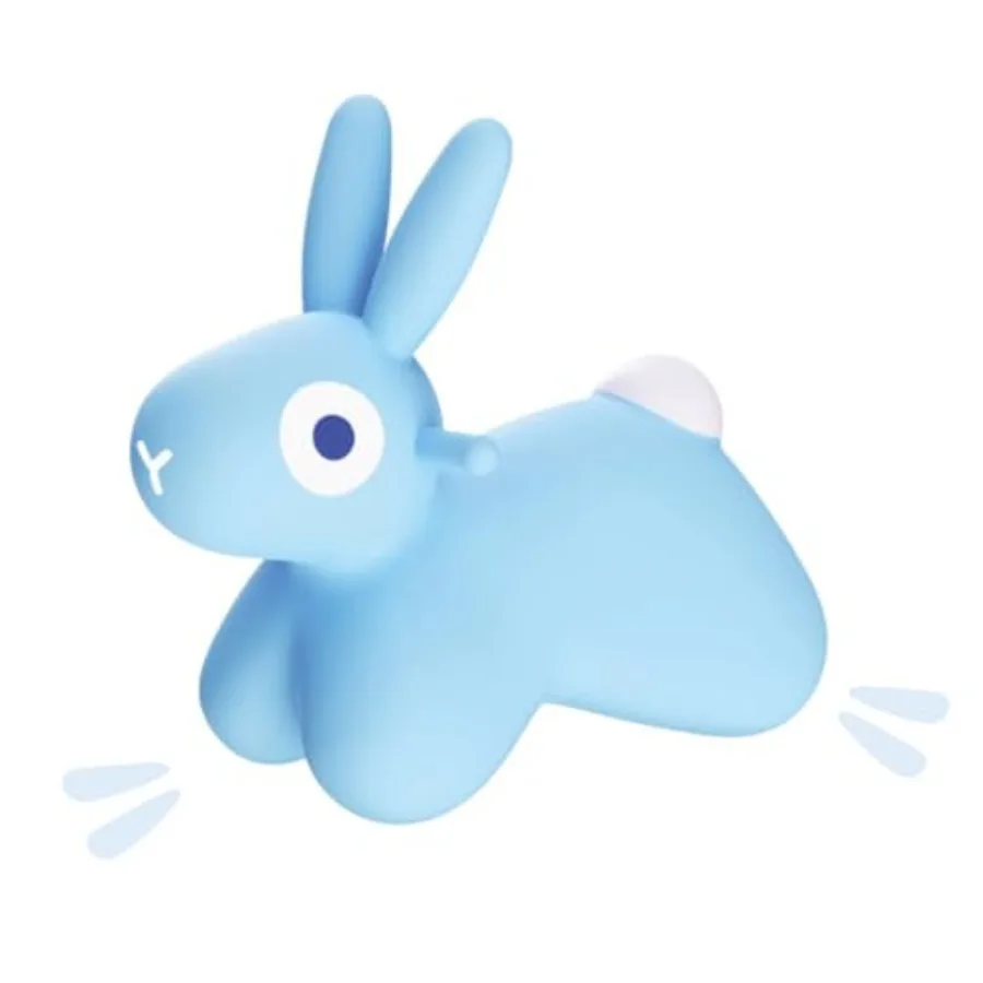

Hoppi Bunny Blue Inflatable Jumping Toy Dino Rocking Outdoor Indoor Design Pump Included Gift from 18 Months