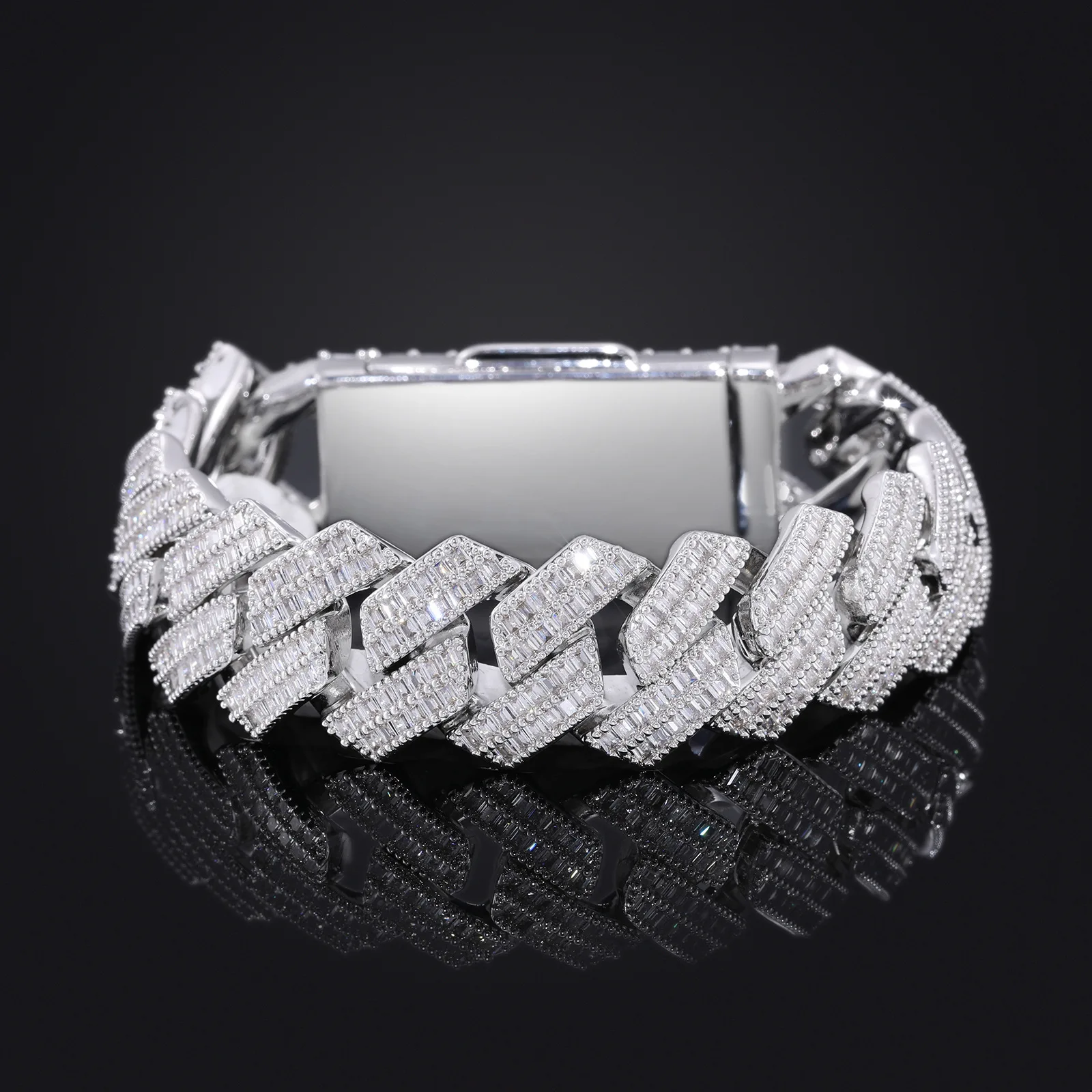 

Trendy Men's 20MM Zircon diamond Cubic Zirconia Bracelet Hip Hop Chain Link Design Fashionable Personalized Jewelry Accessory