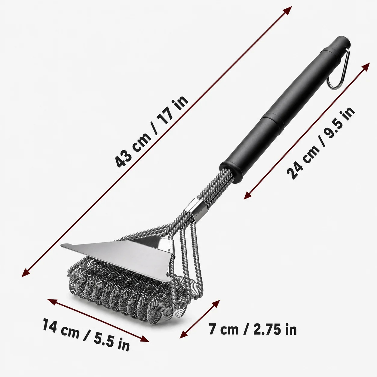 Safe Grill Brush, Bristle Free BBQ Grill Brush, Great Grilling Accessories, Rust Resistant Stainless Steel Barbecue Cleaner