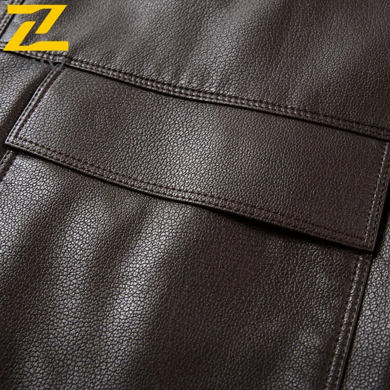Premium Autumn Leather Jacket Men 2025 Fashion Classic Lapel Design PU Leather Coat Business Casual Stylish Trendy Wear Coats - Image 3