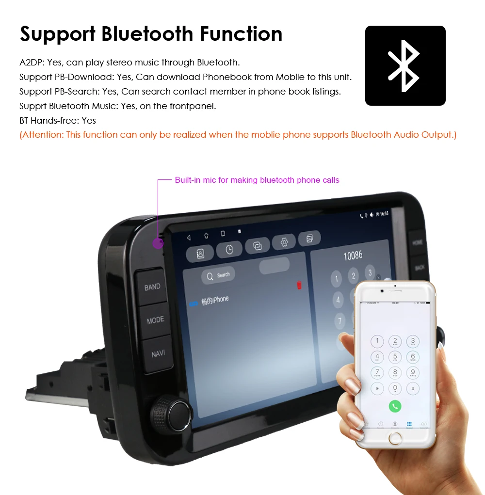 Hizpo 9-Zoll 2Din Android Auto Autoradio für Fiat Panda 2013 - 2024 Multimedia GPS-Navigation RDS DSP SWC 4G BT WiFi CarPlay – Detail 5